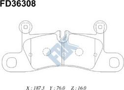 FBK FD36308 - Гальмівні колодки, дискові гальма autocars.com.ua