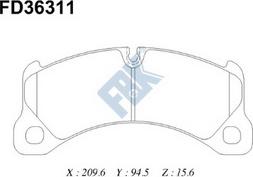 FBK FD36311 - Тормозные колодки, дисковые, комплект avtokuzovplus.com.ua