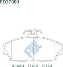 FBK FD37000 - Гальмівні колодки, дискові гальма autocars.com.ua