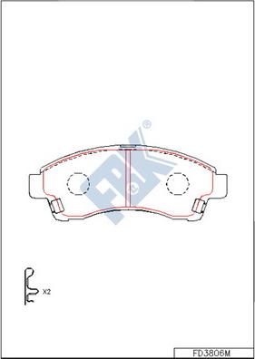 FBK FD3806M - Гальмівні колодки, дискові гальма autocars.com.ua