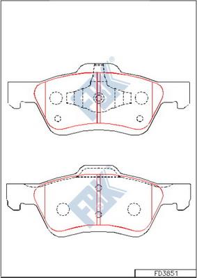 FBK FD3851 - Гальмівні колодки, дискові гальма autocars.com.ua