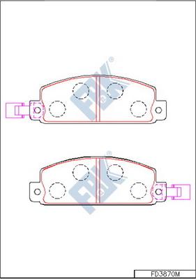 FBK FD3870M - Тормозные колодки, дисковые, комплект avtokuzovplus.com.ua