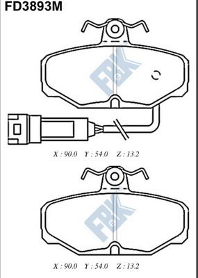 FBK FD3893M - Тормозные колодки, дисковые, комплект avtokuzovplus.com.ua