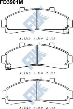 FBK FD3901M - Гальмівні колодки, дискові гальма autocars.com.ua