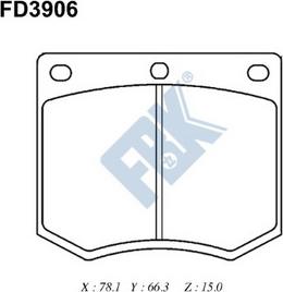 FBK FD3906 - Тормозные колодки, дисковые, комплект avtokuzovplus.com.ua