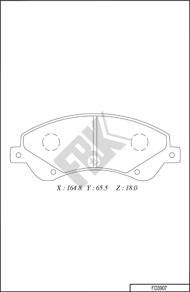 FBK FD3907 - Гальмівні колодки, дискові гальма autocars.com.ua
