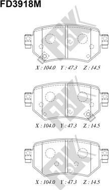 FBK FD3918M - Тормозные колодки, дисковые, комплект avtokuzovplus.com.ua