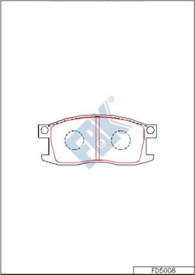 FBK FD5008 - Тормозные колодки, дисковые, комплект avtokuzovplus.com.ua