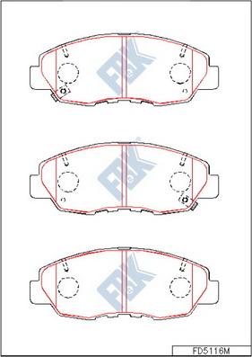 FBK FD5116M - Гальмівні колодки, дискові гальма autocars.com.ua