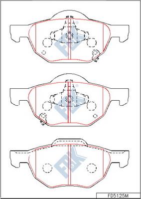 FBK FD5125M - Тормозные колодки, дисковые, комплект avtokuzovplus.com.ua