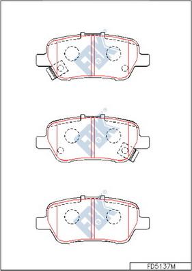 FBK FD5137M - Тормозные колодки, дисковые, комплект avtokuzovplus.com.ua