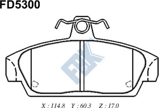 FBK FD5300 - Тормозные колодки, дисковые, комплект avtokuzovplus.com.ua