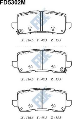 FBK FD5302M - Тормозные колодки, дисковые, комплект avtokuzovplus.com.ua