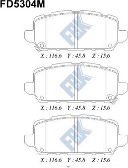 FBK FD5304M - Тормозные колодки, дисковые, комплект avtokuzovplus.com.ua