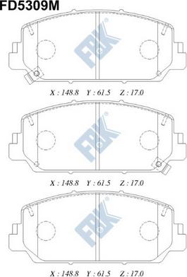 FBK FD5309M - Тормозные колодки, дисковые, комплект avtokuzovplus.com.ua