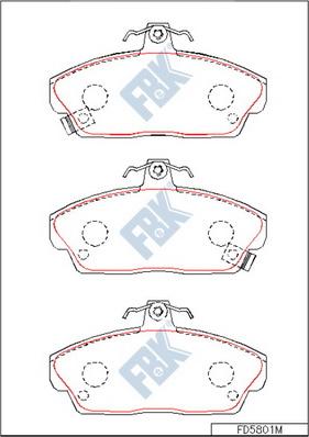 FBK FD5801M - Гальмівні колодки, дискові гальма autocars.com.ua