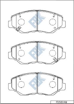 FBK FD5804M - Тормозные колодки, дисковые, комплект avtokuzovplus.com.ua