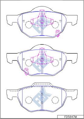 FBK FD5847M - Тормозные колодки, дисковые, комплект avtokuzovplus.com.ua