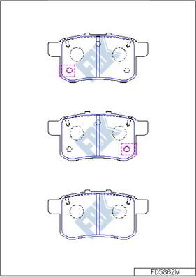 FBK FD5862M - Тормозные колодки, дисковые, комплект avtokuzovplus.com.ua