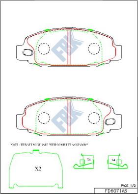 FBK FD6071AS - Гальмівні колодки, дискові гальма autocars.com.ua