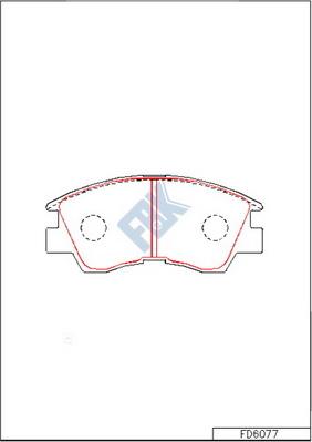 FBK FD6077 - Тормозные колодки, дисковые, комплект avtokuzovplus.com.ua