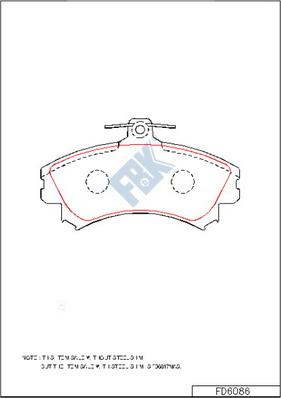 FBK FD6086 - Гальмівні колодки, дискові гальма autocars.com.ua