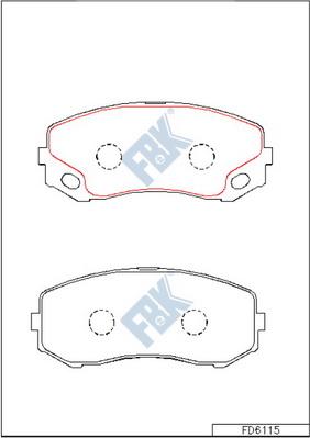 FBK FD6115 - Гальмівні колодки, дискові гальма autocars.com.ua