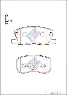 FBK FD6121M - Гальмівні колодки, дискові гальма autocars.com.ua