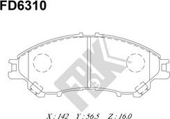 FBK FD6310 - Гальмівні колодки, дискові гальма autocars.com.ua