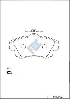 FBK FD6804M - Гальмівні колодки, дискові гальма autocars.com.ua