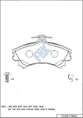 FBK FD6817MAS - Гальмівні колодки, дискові гальма autocars.com.ua