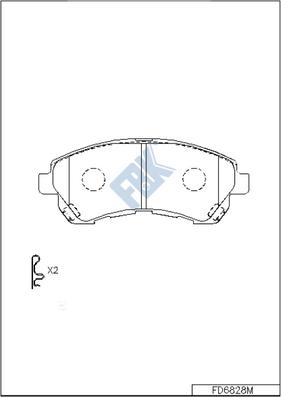 FBK FD6828M - Тормозные колодки, дисковые, комплект avtokuzovplus.com.ua