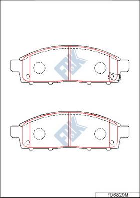 FBK FD6829M - Тормозные колодки, дисковые, комплект avtokuzovplus.com.ua