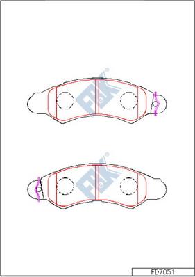 FBK FD7051 - Тормозные колодки, дисковые, комплект avtokuzovplus.com.ua