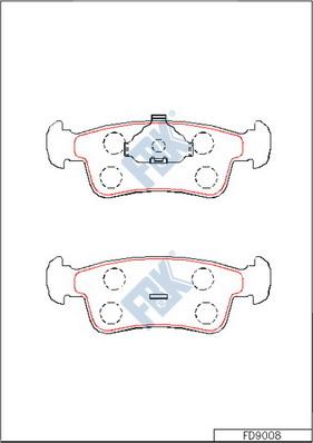 FBK FD9008 - Тормозные колодки, дисковые, комплект avtokuzovplus.com.ua