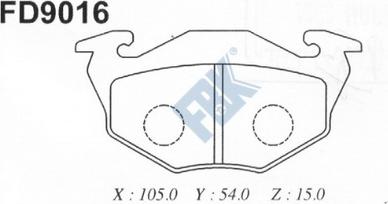 FBK FD9016 - Гальмівні колодки, дискові гальма autocars.com.ua