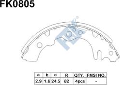 FBK FK0805 - Комплект гальм, барабанний механізм autocars.com.ua