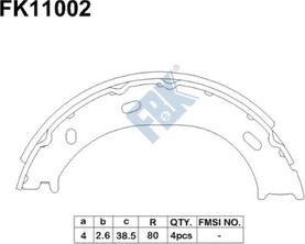 FBK FK11002 - Комплект гальм, барабанний механізм autocars.com.ua