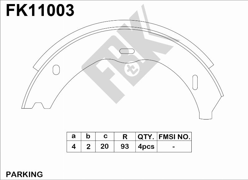 FBK FK11003 - Комплект гальм, барабанний механізм autocars.com.ua