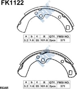FBK FK1122 - Комплект гальм, барабанний механізм autocars.com.ua