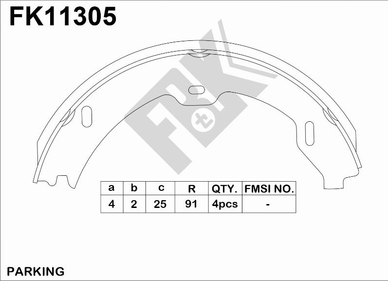 FBK FK11305 - Комплект гальм, барабанний механізм autocars.com.ua
