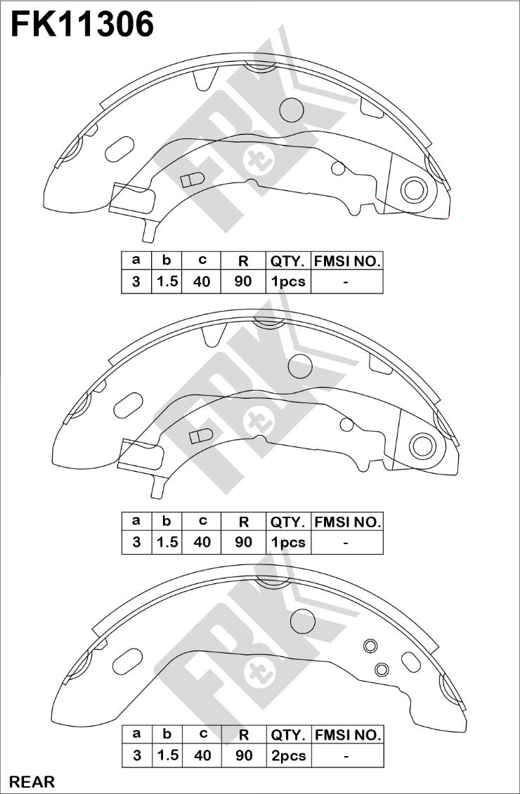 FBK FK11306 - Комплект гальм, барабанний механізм autocars.com.ua