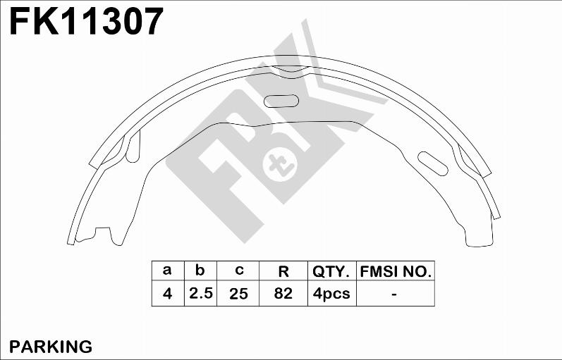 FBK FK11307 - Комплект гальм, барабанний механізм autocars.com.ua