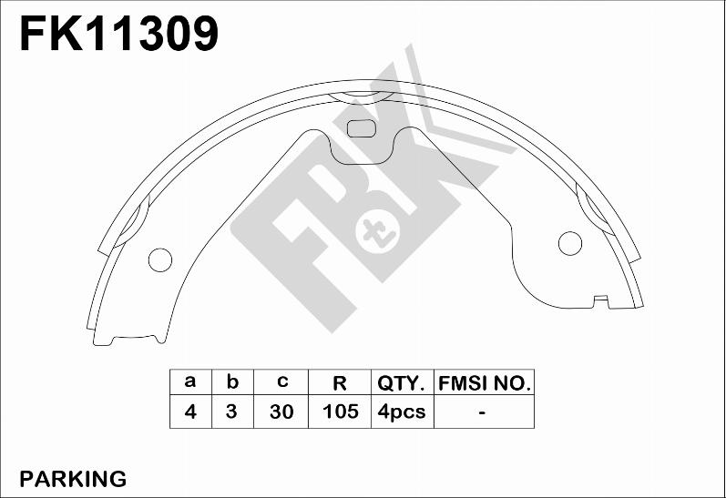 FBK FK11309 - Комплект тормозных колодок, барабанные avtokuzovplus.com.ua