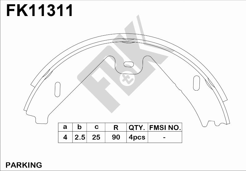 FBK FK11311 - Комплект гальм, барабанний механізм autocars.com.ua