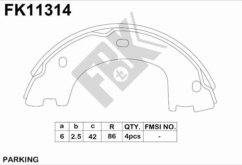 FBK FK11314 - Комплект гальм, барабанний механізм autocars.com.ua