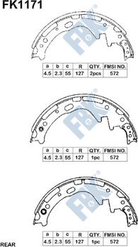 FBK FK1171 - Комплект гальм, барабанний механізм autocars.com.ua