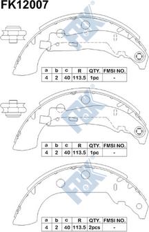 FBK FK12007 - Комплект тормозных колодок, барабанные avtokuzovplus.com.ua