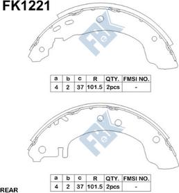 FBK FK1221 - Комплект тормозных колодок, барабанные avtokuzovplus.com.ua