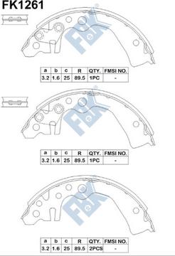 FBK FK1261 - Комплект гальм, барабанний механізм autocars.com.ua